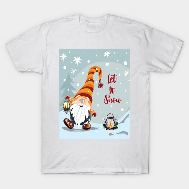 Let It Snow T-Shirt by Athikan